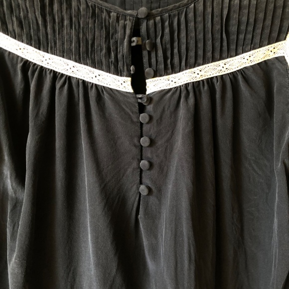 Tocca anthracite black 100% silk blouse 4 - Picture 2 of 8
